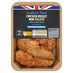 Sainsbury's Southern Fried Breaded Fresh British Chicken Mini Fillets 305g