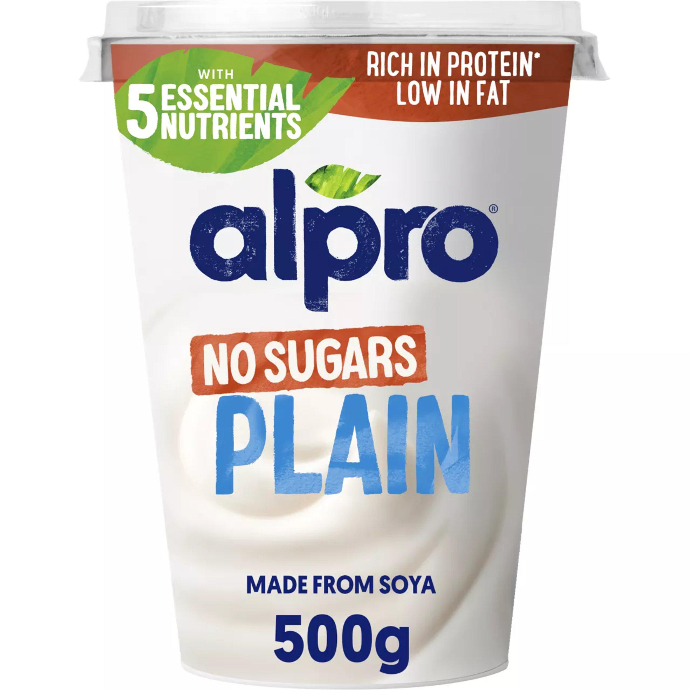 Alpro Plain No Sugars Soya Dairy Free Yoghurt Alternative 500g