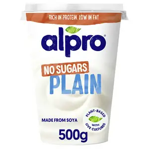 Alpro Plain No Sugars Soya Dairy Free Yoghurt Alternative 500g