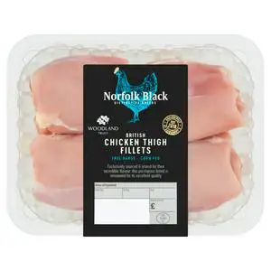 Sainsbury's Free Range Corn Fed British Chicken Thigh Fillets, Norfolk Black (Approx.360g)