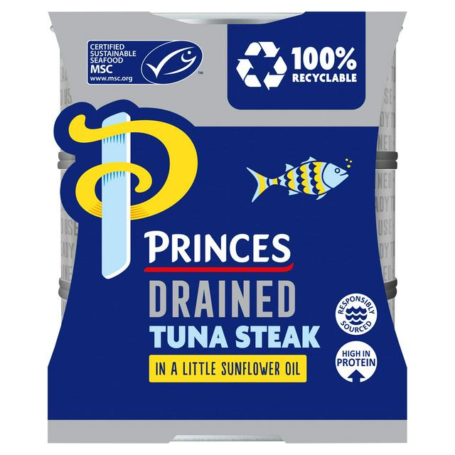 Princes Drained & Ready to Use Tuna Steak with a Little Sunflower Oil 3x110g - gallery image 1