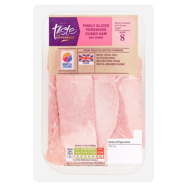 Taste the Difference Sainsbury's Finely Sliced Yorkshire Dry Cured Cooked British Ham, Taste the Difference 120g