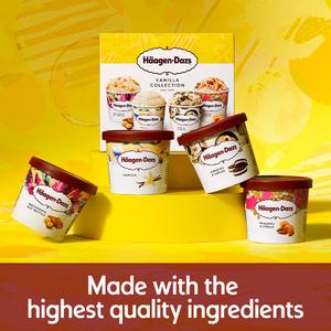 Haagen-Dazs Vanilla Collection Mini Frozen Dessert Ice Cream Tub 4x95ml - gallery image 2