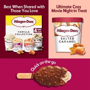 Haagen-Dazs Vanilla Collection Mini Frozen Dessert Ice Cream Tub 4x95ml - gallery image 4