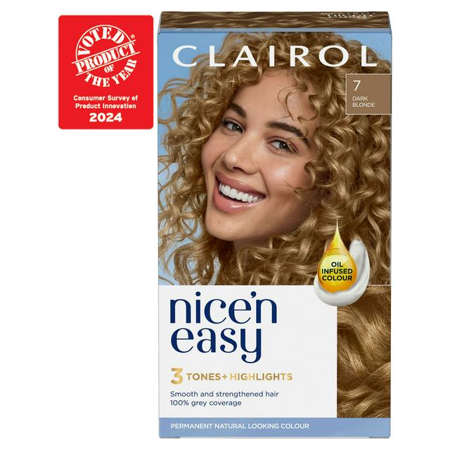 Clairol Nice N Easy Creme Natural Looking Oil Infused Permanent Hair Dye Dark Blonde 7 Sainsbury S