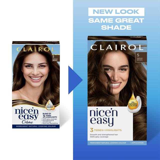 Clairol Nice N Easy Creme Natural Looking Oil Infused Permanent Hair Dye Light Ash Brown 6a Sainsbury S