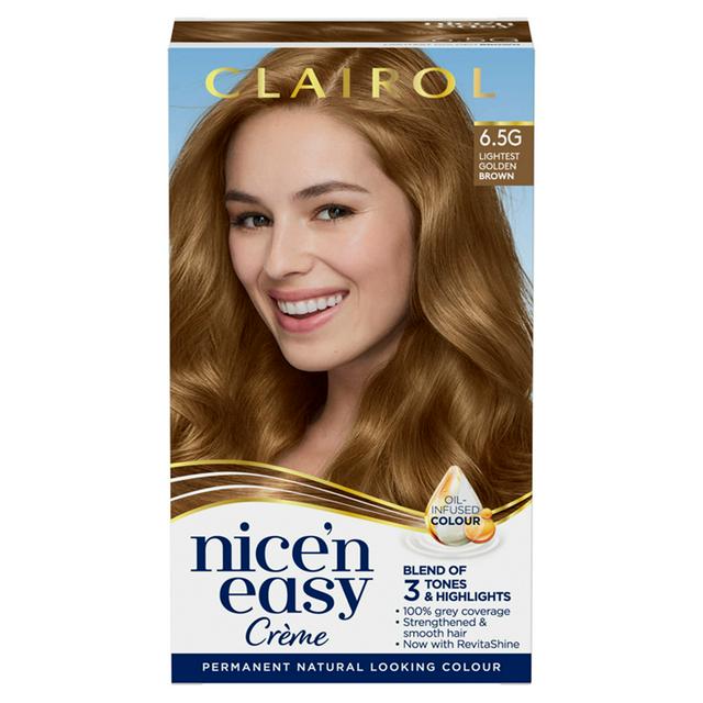 Clairol Nice'n Easy Crème Natural Looking Oil-Infused Hair Dye Lightest Golden  Brown  | Sainsbury's