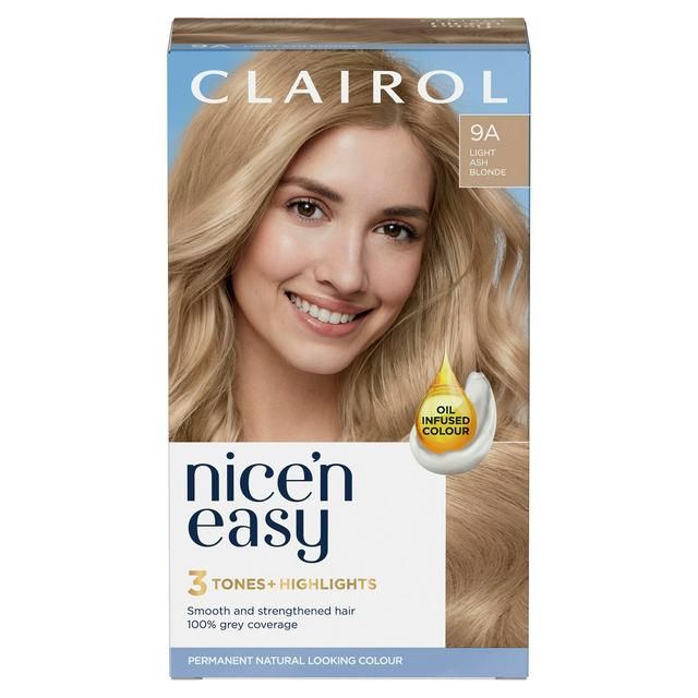 Clairol Nice N Easy Creme Natural Looking Oil Infused Permanent Hair Dye Light Ash Blonde 9a Sainsbury S