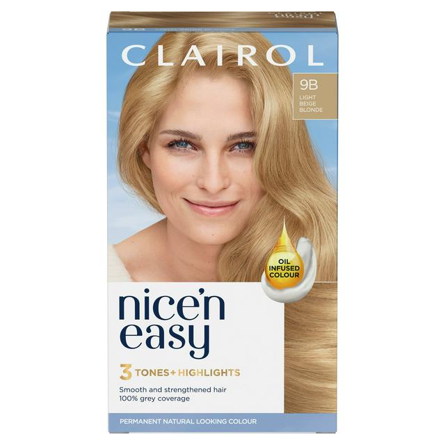 Clairol Nice'n Easy Crème Natural Looking Oil-Infused Permanent Hair Dye Light Beige Blonde 9B