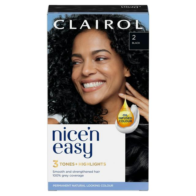 Clairol Nice'n Easy Crème Natural Looking Oil-Infused Permanent Hair Dye  Black 2 | Sainsbury's