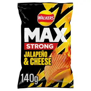 Walkers Max Strong Jalapeño & Cheese Sharing Crisps 140g