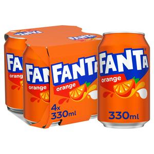 Fanta Orange Soft Drink Sparkling 4x330ml