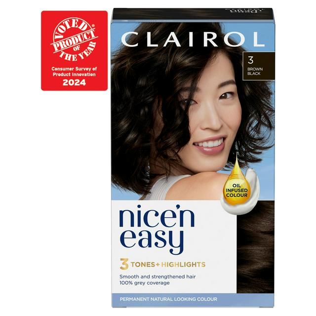 Clairol Nice N Easy Creme Natural Looking Oil Infused Permanent Hair Dye Brown Black 3 Sainsbury S