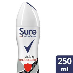 Sure Women Invisible Antibacterial Anti-Perspirant Deodorant Aerosol 250ml