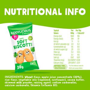 Kiddylicious Apple Soft Biscotti Baby Snacks 6x20g - gallery image 3