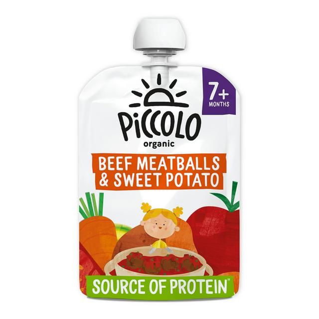Piccolo Organic Grass Fed Beef Meatballs & Sweet Potato 7 Months+ 130g - gallery image 1