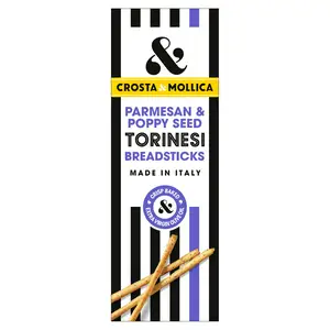 Crosta & Mollica Parmesan & Poppy Seed Torinesi Breadsticks 120g