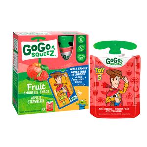 GoGo Squeez Fruit Smoothie Snack Apple & Strawberry 4x90g - gallery image 2