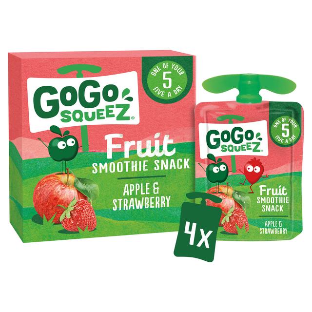 GoGo Squeez Fruit Smoothie Snack Apple & Strawberry 4x90g