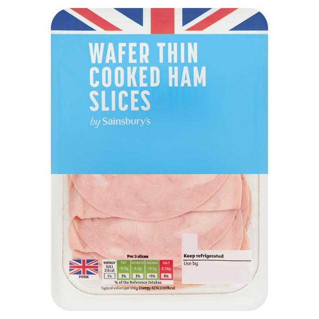 Sainsburys British Wafer Thin Cooked Ham Slices 150g