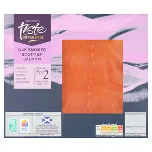 Sainsbury's ASC Oak Smoked Scottish Salmon, Taste the Difference 100g (Ready to eat)