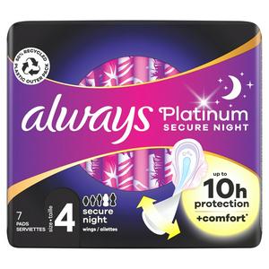 Always Ultra Sanitary Towels Secure Night Extra Wings Pads Size 5 x8