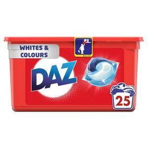 Daz All-in-1 Pods for Whites and Colours Washing Liquid Capsules (25 Washes)