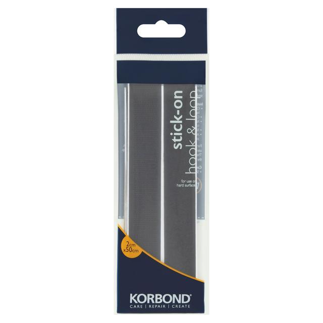 Korbond Care & Repair Hook & Loop Stick On Black 2cm x 50cm