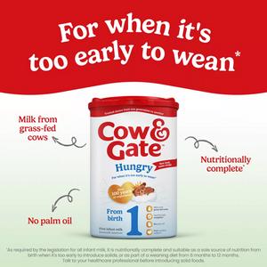 Cow & Gate Hungry Baby Milk Infant Formula Powder From Birth 800g - gallery image 2