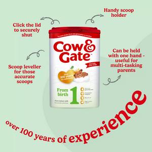 Cow & Gate 1 First Infant Baby Milk Formula Powder From Birth 800g - gallery image 6