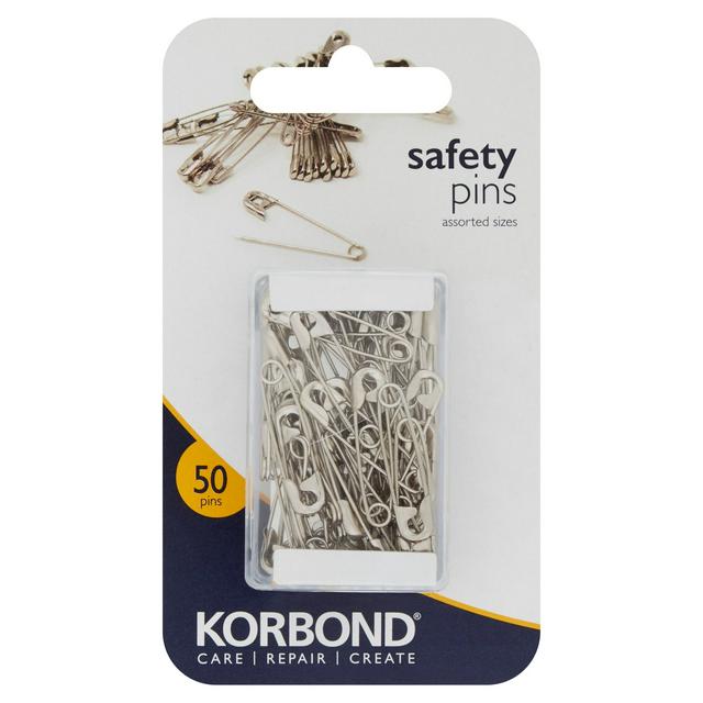 Korbond Care & Repair Safety Pins Assorted Sizes 50 Pins