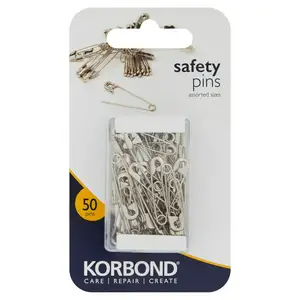 Korbond Care & Repair Safety Pins Assorted Sizes 50 Pins