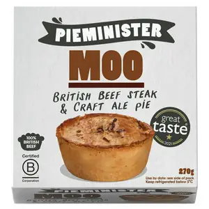 Pieminister Moo British Beef Steak & Gem Ale Pie 270g 