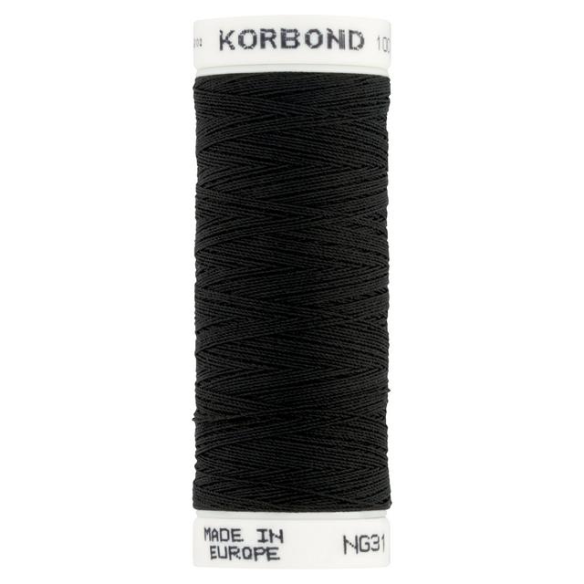 Sainsburys Korbond Black Polyester Thread 100m