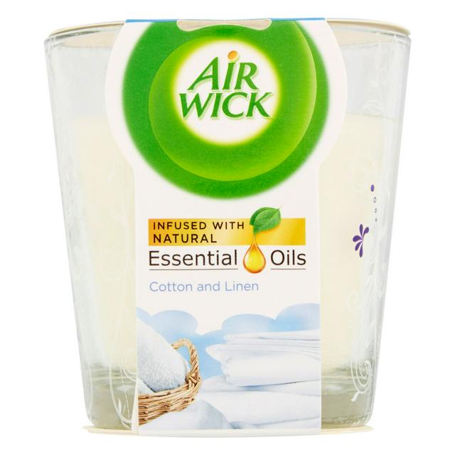 Air Wick Essential Oils Candle Cotton and Linen 105g