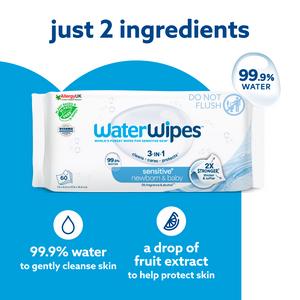 WaterWipes Sensitive Biodegradable Baby Wipes 60 x 9 - gallery image 2