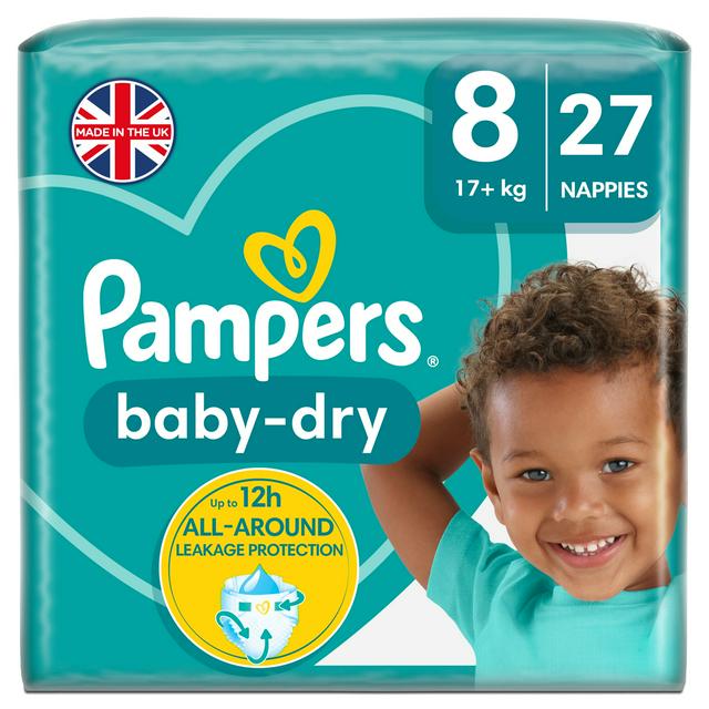 17+Kg 100 Nappies Pampers Baby-Dry Size 8