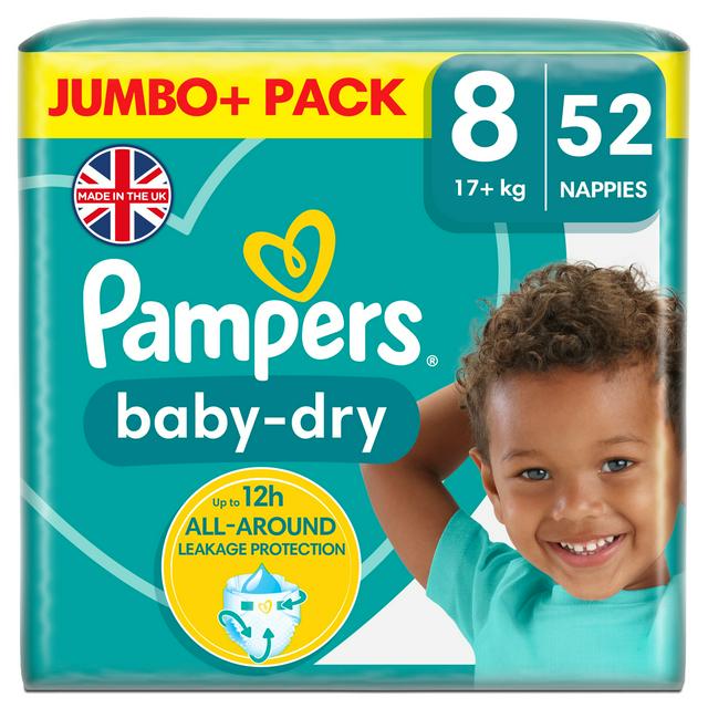 Pampers Baby Dry Size 8 Jumbo+ 52 Nappies