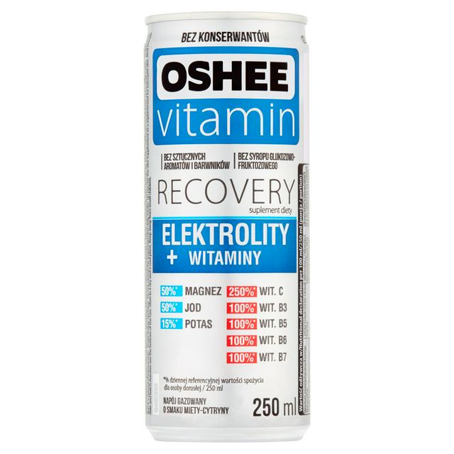Oshee Vitamin Recovery Diet Supplement Mint-Lemon Flavour Sparkling Drink 250ml
