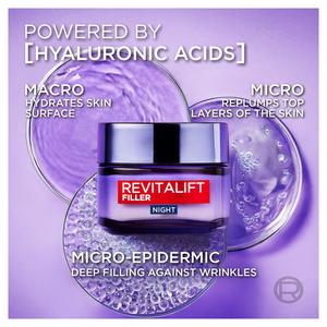 L'Oreal Paris Revitalift Filler Renew Anti-Ageing Night Cream 50ml - gallery image 5