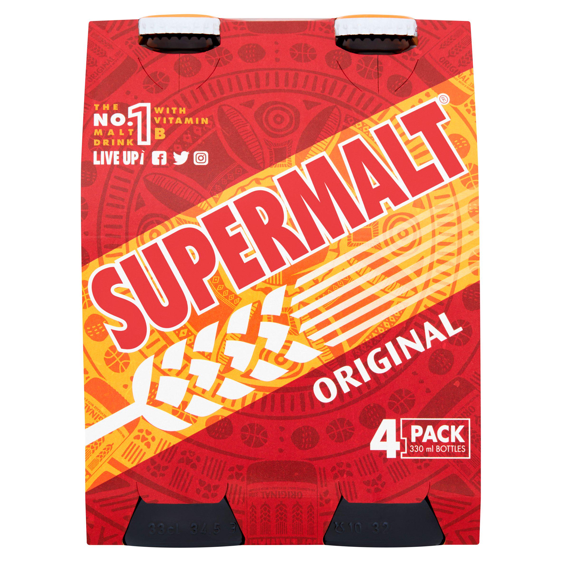 Supermalt Non-Alcoholic Malt Drink 4x330ml Pack