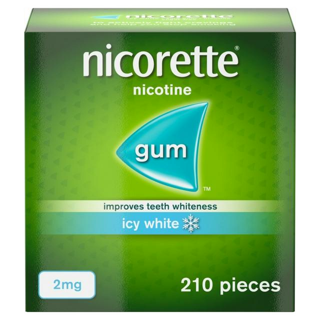 Nicorette Icy White Gum Pieces Quit Smoking Aid x210 2mg - gallery image 1