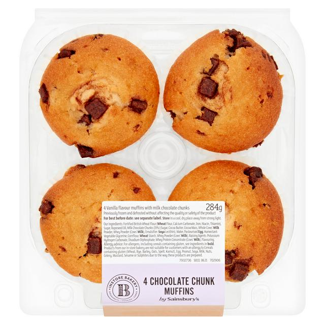 Sainsbury's Chocolate Chunk Muffins x4 276g