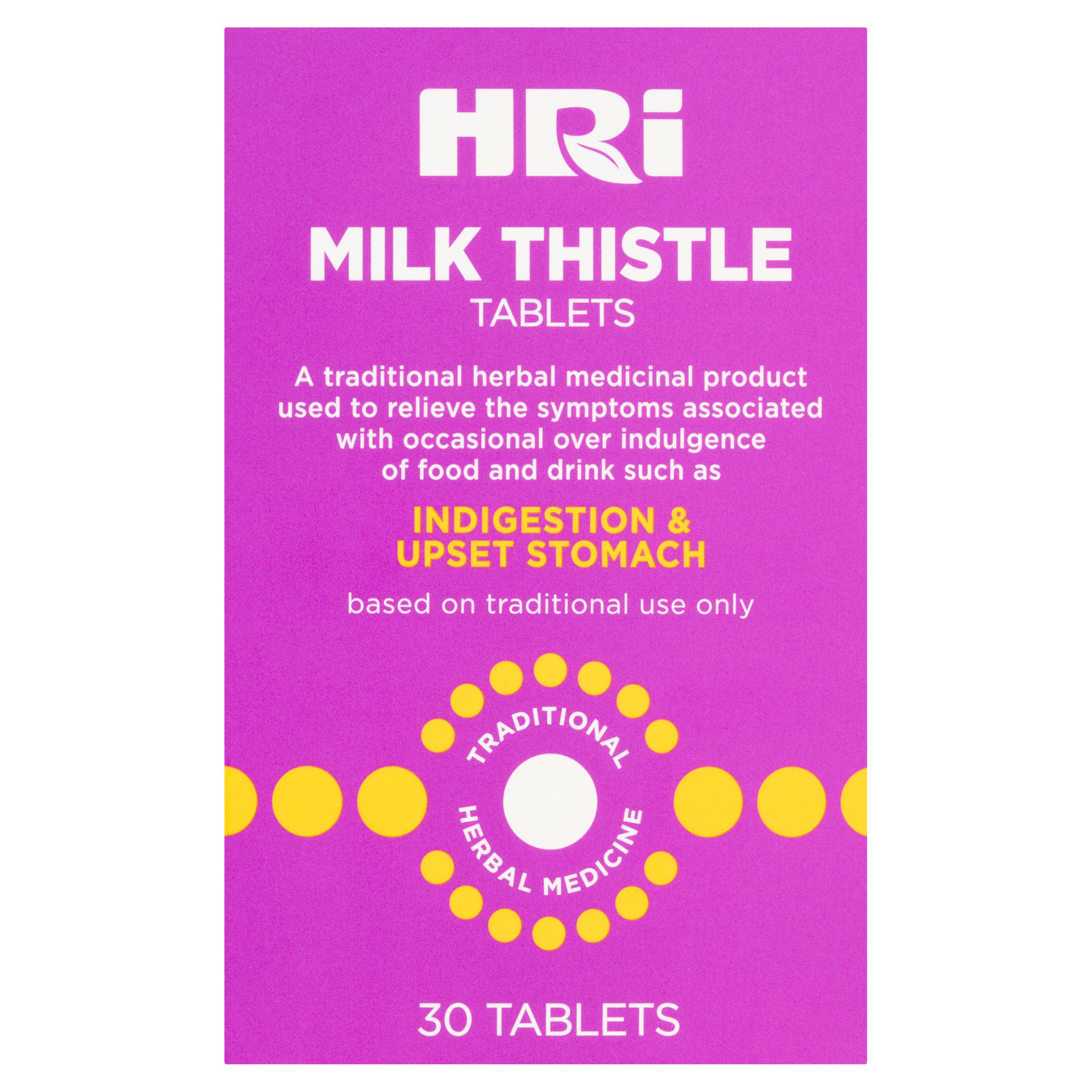 HRI Milk Thistle Tablets Standardised Fruit Extract 300mg Tablets x30