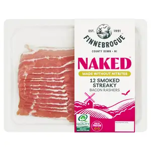 Finnebrogue Naked Smoked Streaky Bacon Rashers x12 200g