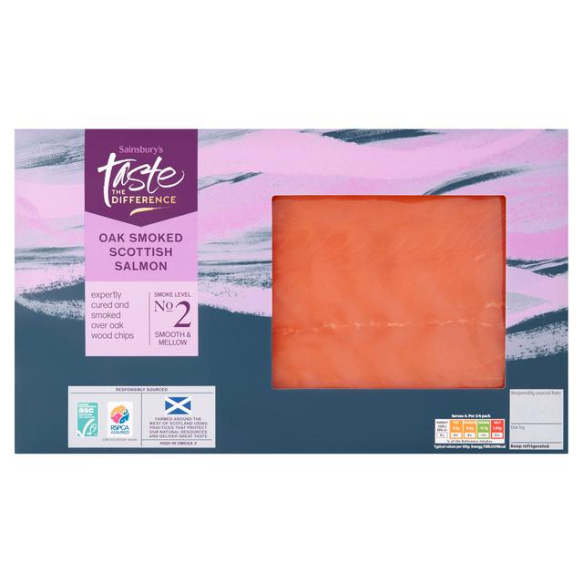 Taste the Difference Sainsbury's ASC Oak Smoked Scottish Salmon, Taste the Difference 200g (Ready to eat)