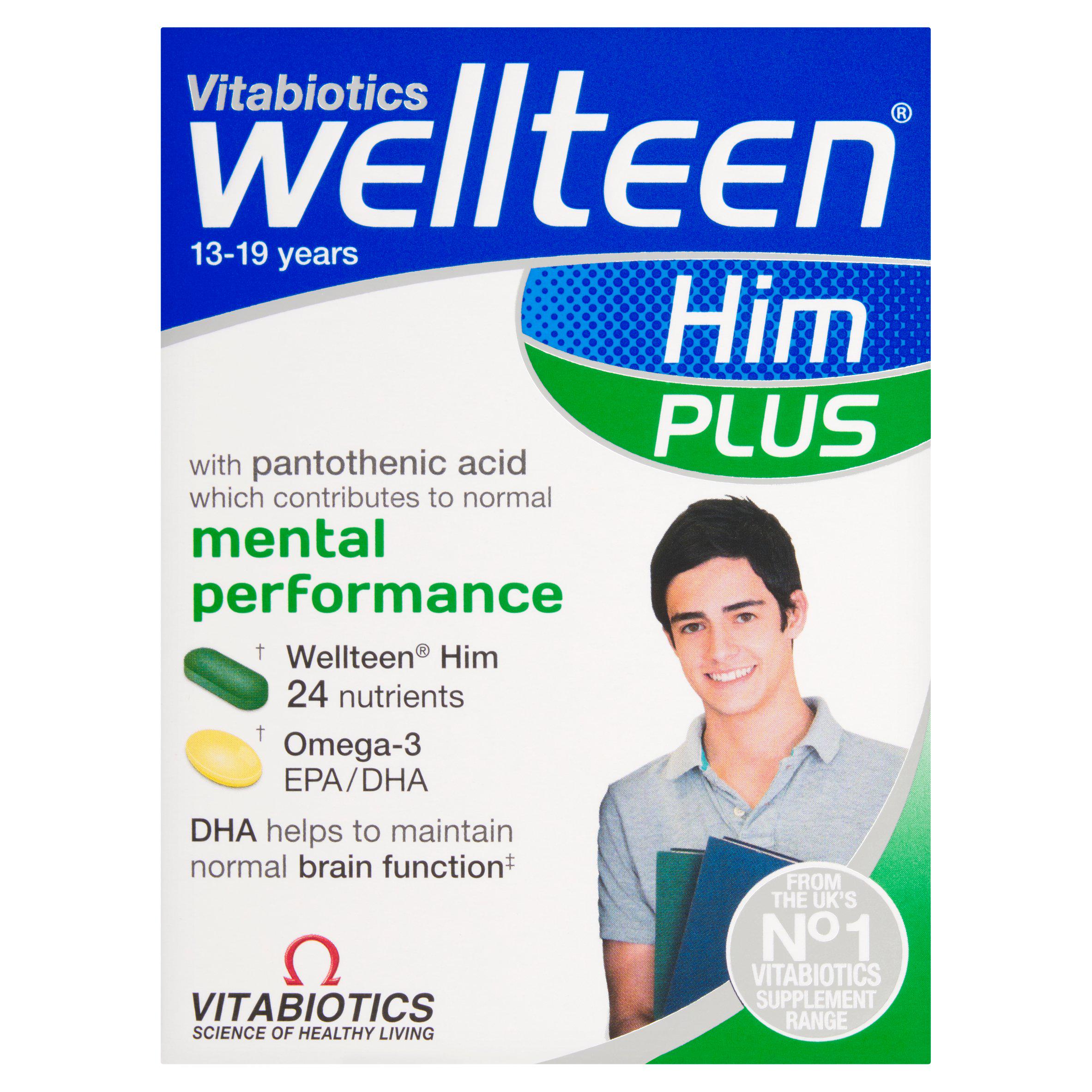 Vitabiotics Wellteen Him Plus 13-19 Years Multivitamin Omega-3 Dual Pack 56