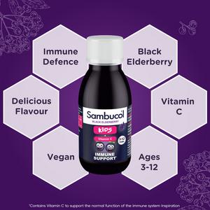 Sambucol Black Elderberry Liquid for Kids + Vitamin C 1-12 Years 120ml - gallery image 3