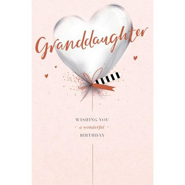 Sainsburys Carlton Happy Birthday Granddaughter Card Heart Balloon Greeting Card