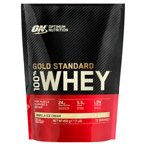 Optimum Nutrition Gold Standard Whey Protein Powder Vanilla Ice Cream Flavour 15 servings 450g